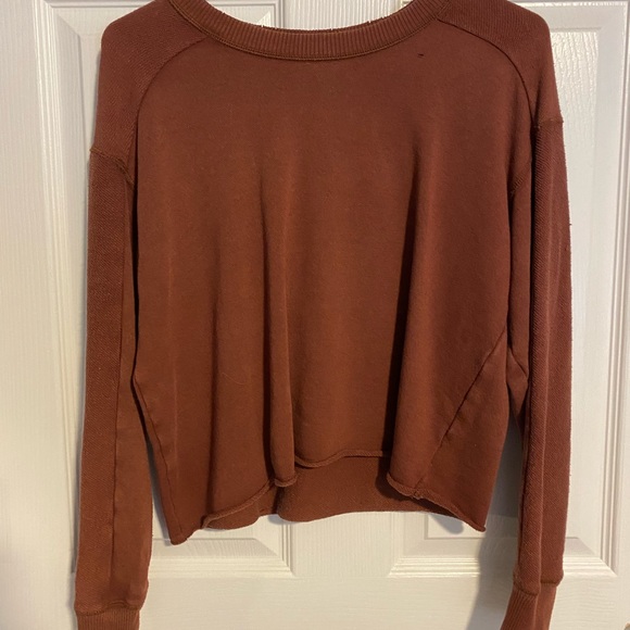 Distressed Long Sleeve Crop Top - Picture 1 of 3